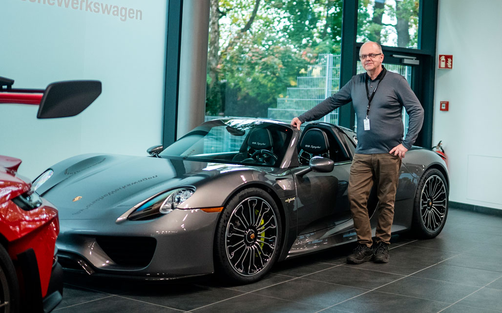 Sýningarsalur hjá Porsche