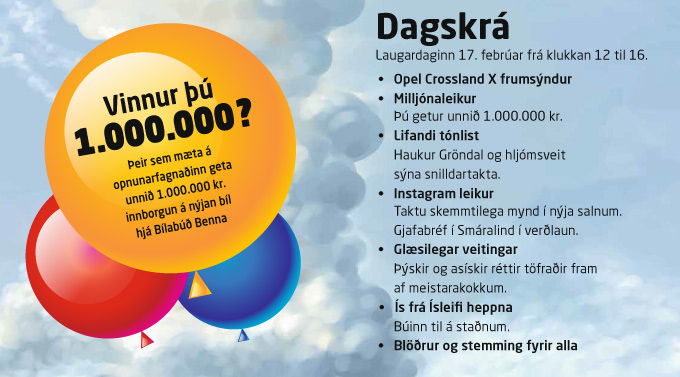 opnunarfagnaður dagskrá